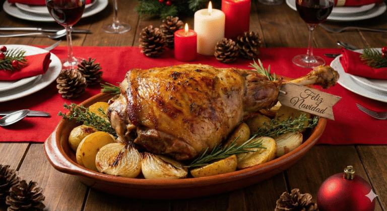 Pierna de cordero asada al horno para navidad
